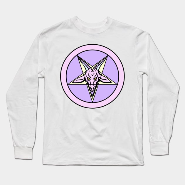 Pastel Baphomet Pentagram Long Sleeve T-Shirt by lilgothgf